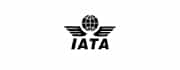 IATA client black text logo with globe and wings above letters to represent a satisfied Fulfillit client