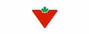 Canadian Tire client logo represented by an upside-down red triangle with green maple leaf used to represent a satisfied Fulfillit client