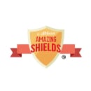 Stelucco client custom shield logo with the word “Amazing Sheilds” in red font on shield logo image, used to represent a testimonial left for Fulfillit by Stelucco